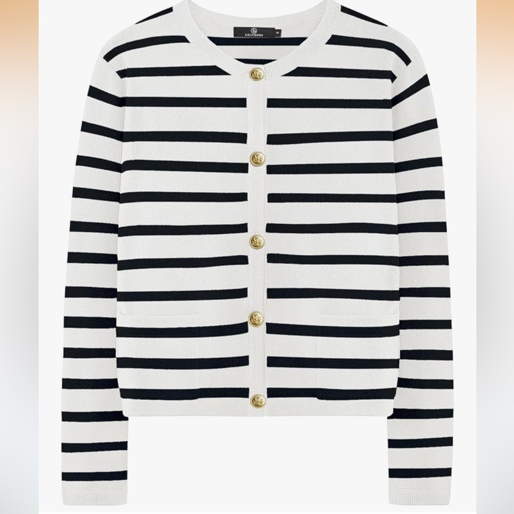 Striped Black and White Cardigan